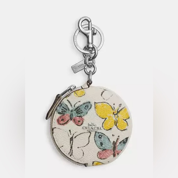 Coach Multicolor Butterfly Coin Pouch Keychain - Picture 1 of 2